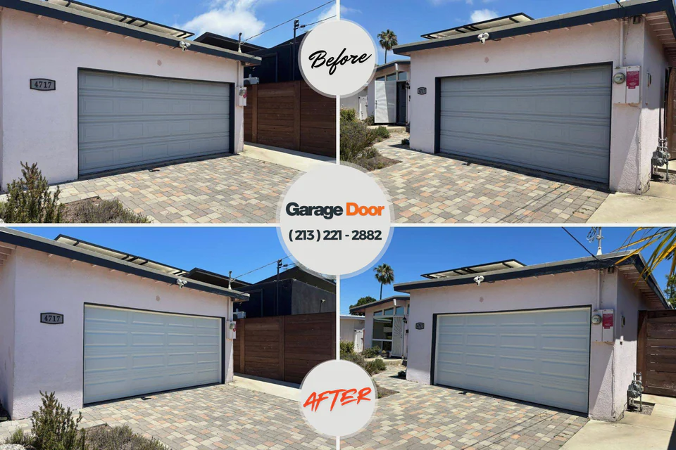 Before and after: garage door repair Yarmouth Port, MA